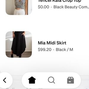 Sozy Black Mia Midi Skirt NWOT Never Worn